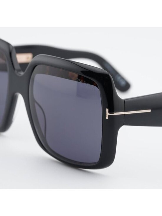Tom Ford Aurora FT1194 01A Sunglasses Black Square Frame, Smoke Lenses